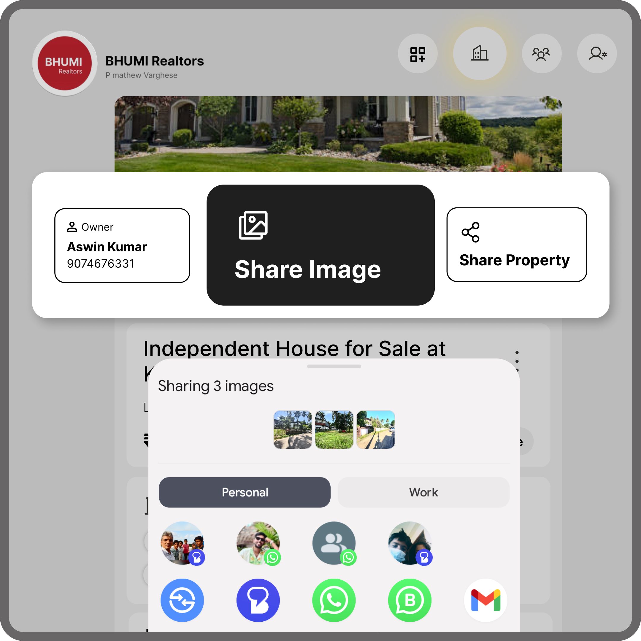 Share properties on any platform with a single click.